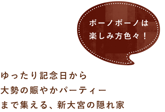 ボーノボーノは楽しみ方色々！